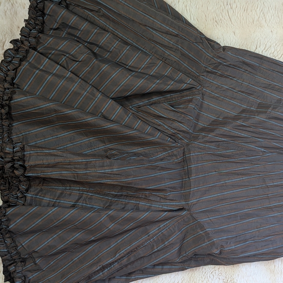 Vintage French Pinstripe Ruffle Midi Skirt - Picture 5 of 6